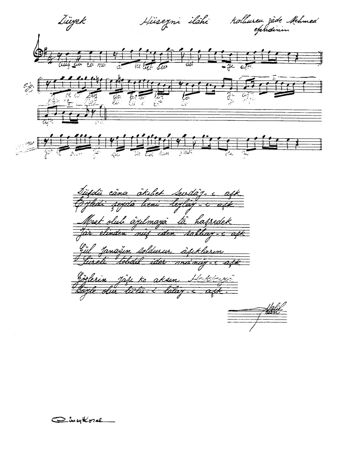 Düşdü cana akıbet sevda-yı aşk (II)
