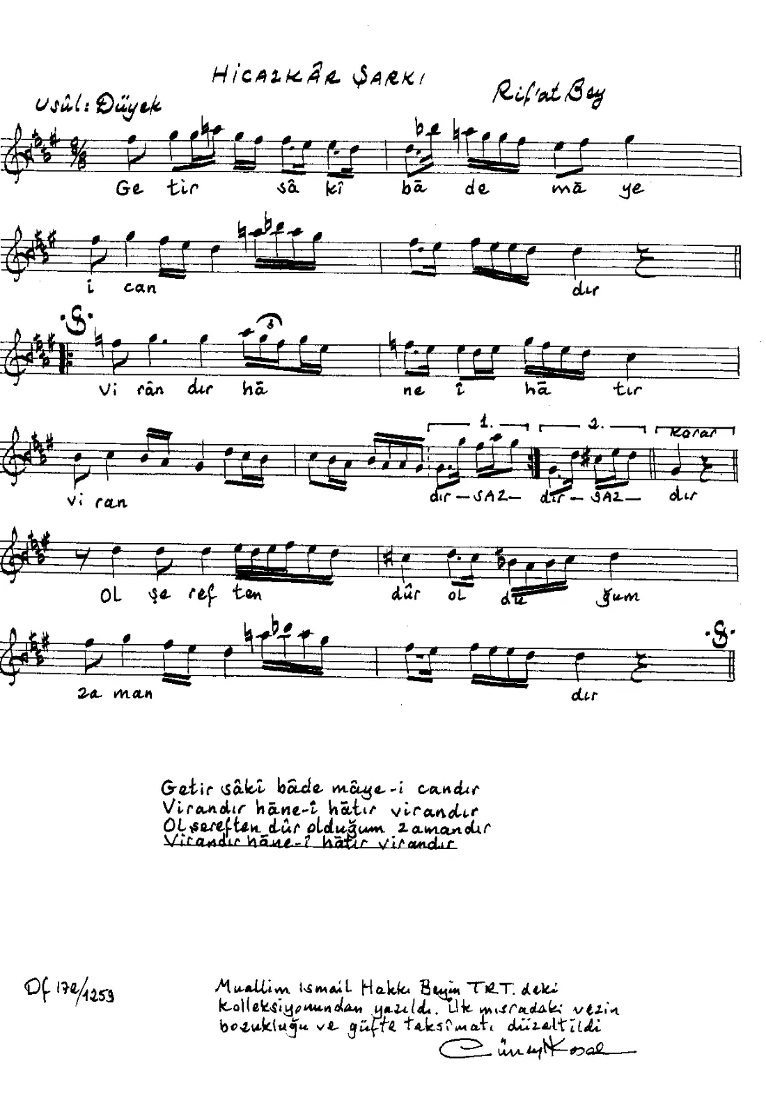 Getir saki bade maye-i candır