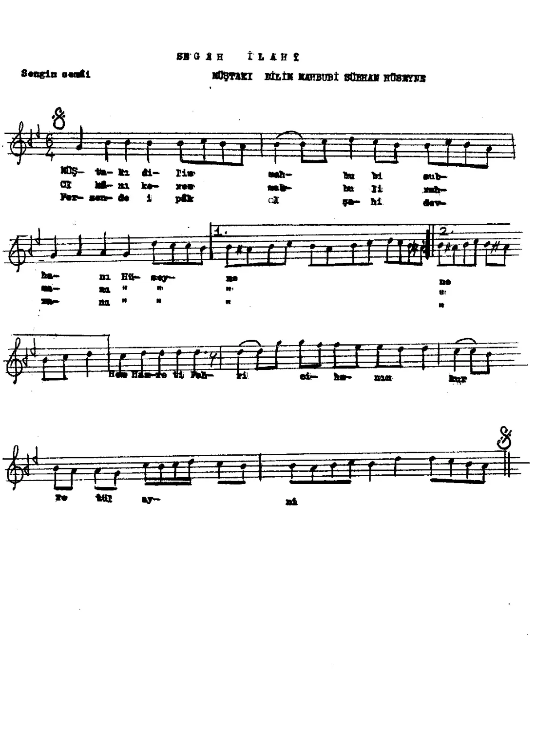 Müştak-ı dilim mahbub-i sübhan Hüseyne
