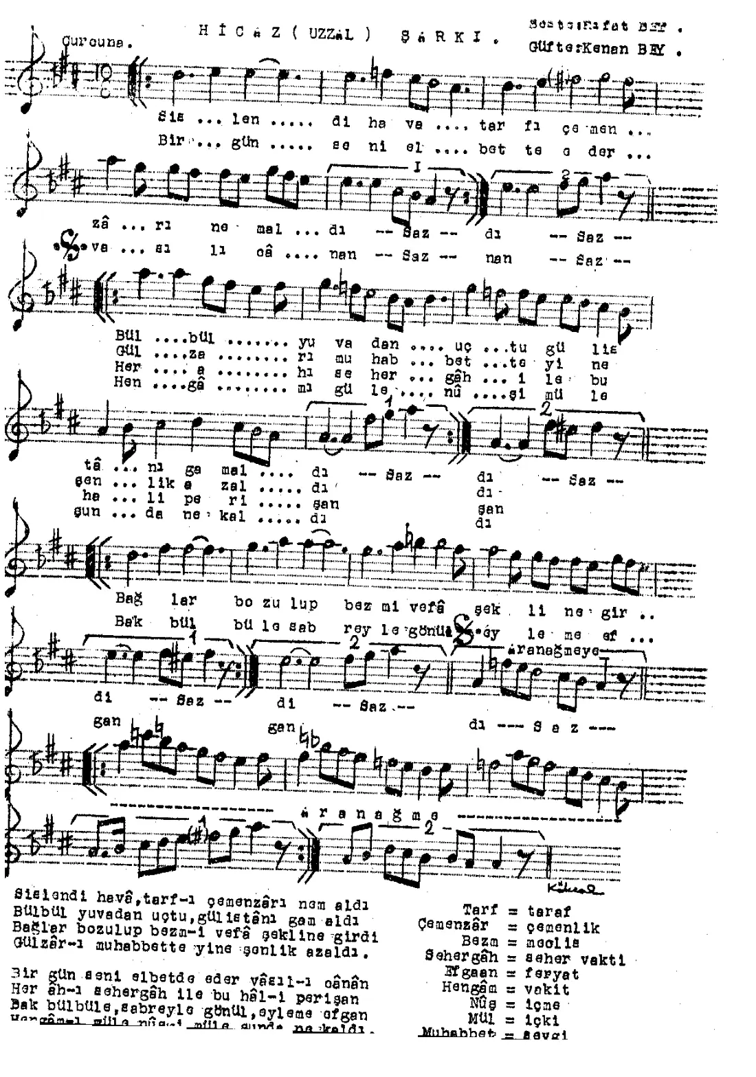 Sislendi hava tarf-ı çemenzarı nem aldı