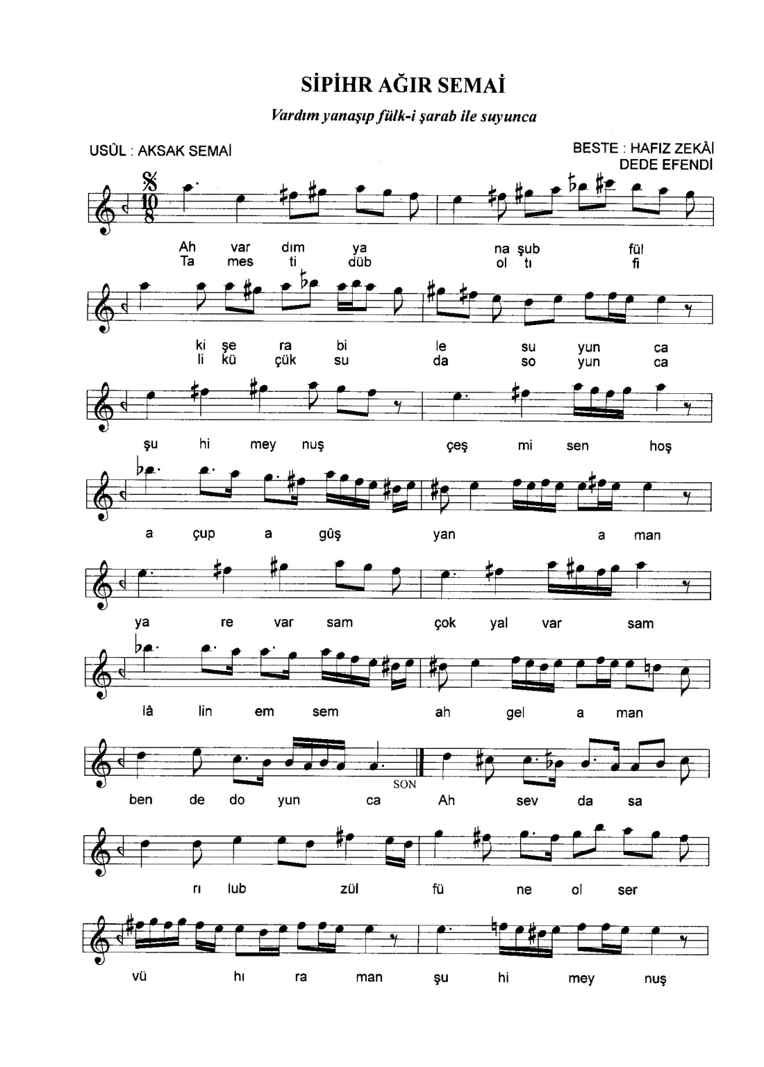 Vardım yanaşıp fülk-i şerab ile suyunca