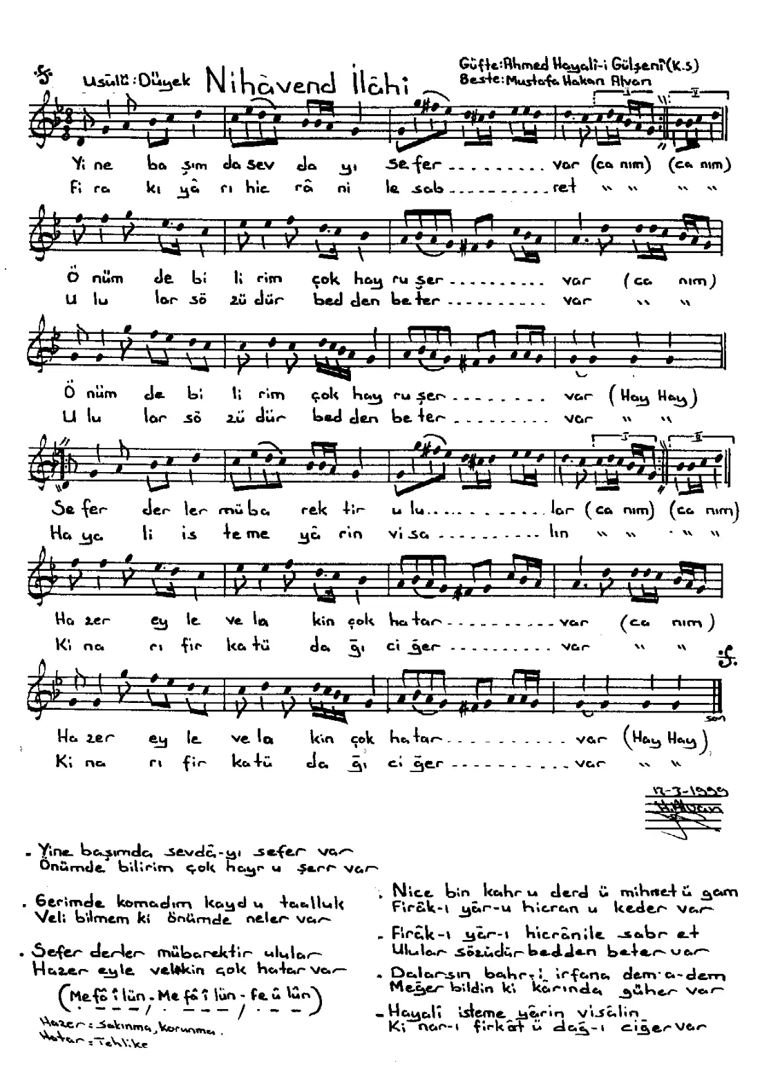 Yine başımda sevda-yı sefer var