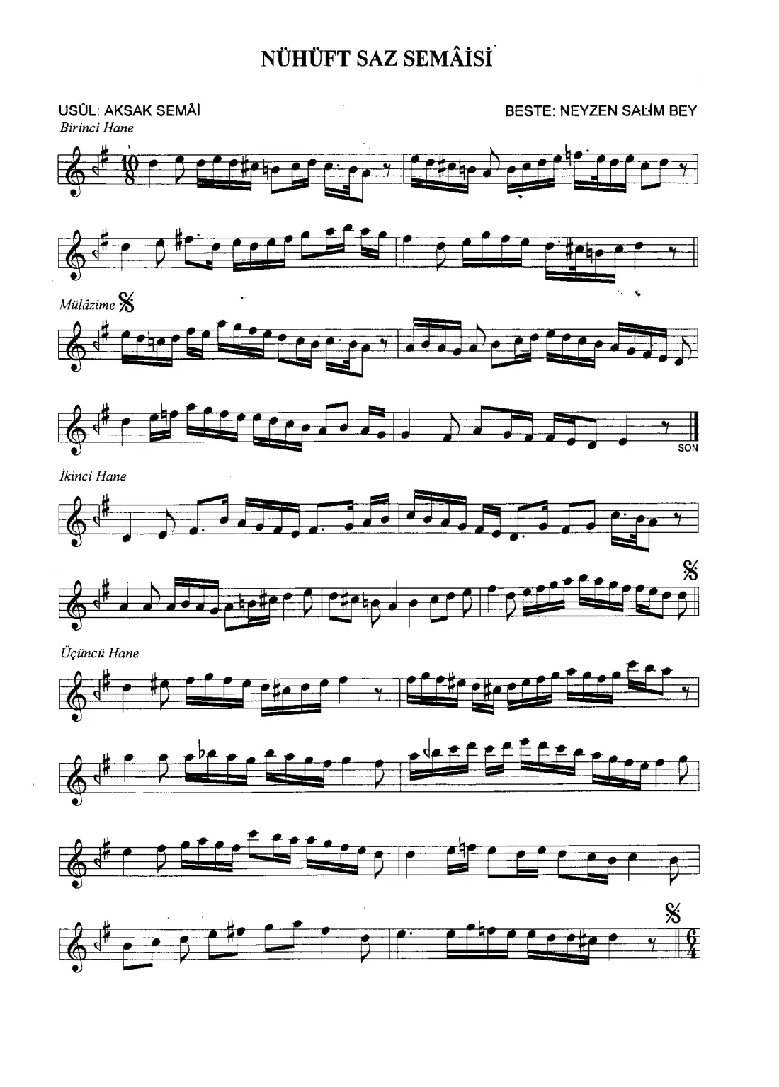 Saz Semaisi (*)